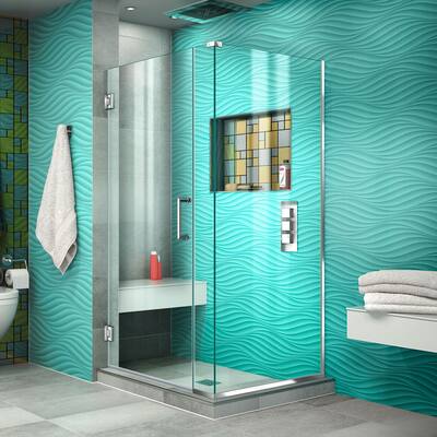 DreamLine Unidoor Plus 36 1/2 in. W x 30 3/8 in. D x 72 in. H Frameless Hinged Shower Enclosure - 30.38" x 36.5"