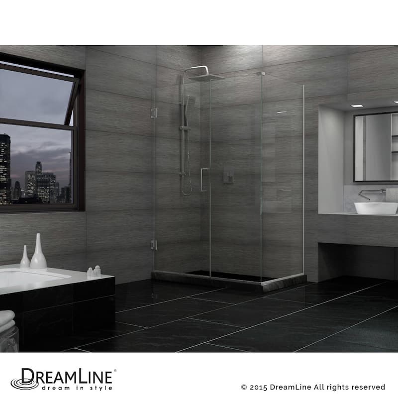 DreamLine Unidoor Plus 36 1/2 in. W x 30 3/8 in. D x 72 in. H Frameless Hinged Shower Enclosure - 30.38" x 36.5"