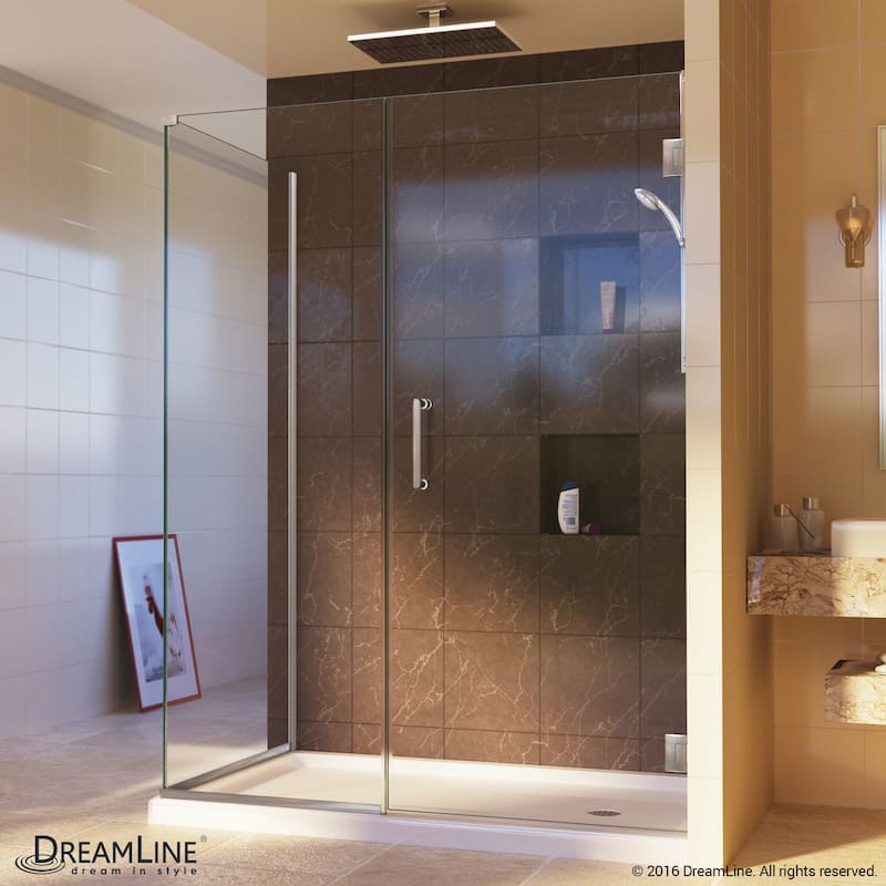 DreamLine Unidoor Plus 40 in. W x 30 3/8 in. D x 72 in. H Frameless Hinged Shower Enclosure - 30.38" x 40"