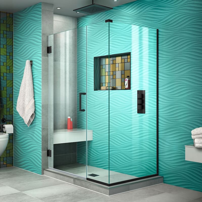 DreamLine Unidoor Plus 42 1/2 in. W x 30 3/8 in. D x 72 in. H Frameless Hinged Shower Enclosure - 30.38" x 42.5"