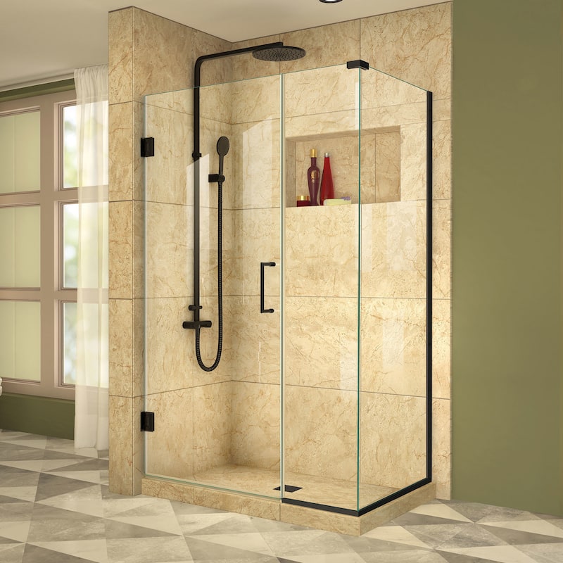 DreamLine Unidoor Plus 42 1/2 in. W x 30 3/8 in. D x 72 in. H Frameless Hinged Shower Enclosure - 30.38" x 42.5"
