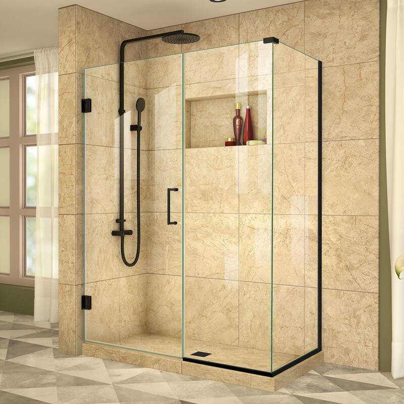 DreamLine Unidoor Plus 45 in. W x 30 3/8 in. D x 72 in. H Frameless Hinged Shower Enclosure - 30.38" x 45"