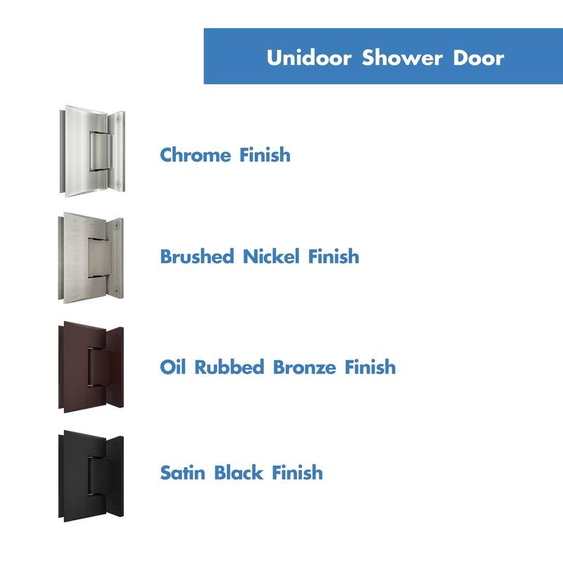DreamLine Unidoor Plus 47 in. W x 30 3/8 in. D x 72 in. H Frameless Hinged Shower Enclosure - 30.38" x 47"