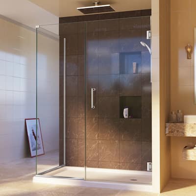 DreamLine Unidoor Plus 30 1/2 in. W x 30 3/8 in. D x 72 in. H Frameless Hinged Shower Enclosure - 30.38" x 30.5"