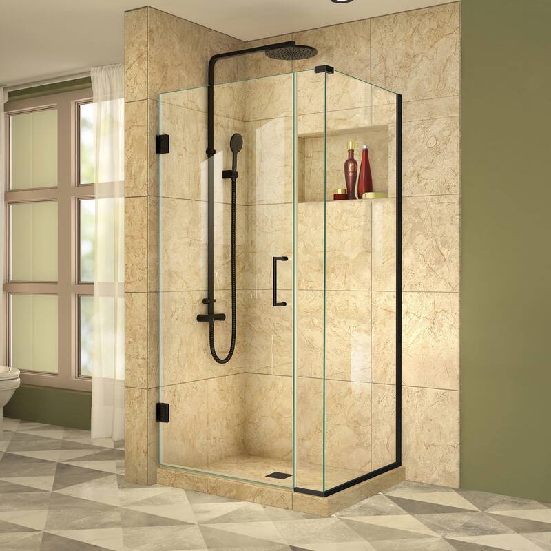 DreamLine Unidoor Plus 32 in. W x 30 3/8 in. D x 72 in. H Frameless Hinged Shower Enclosure - 30.38" x 32"
