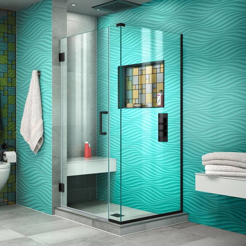 DreamLine Unidoor Plus 34 1/2 in. W x 30 3/8 in. D x 72 in. H Frameless Hinged Shower Enclosure - 30.38" x 34.5"
