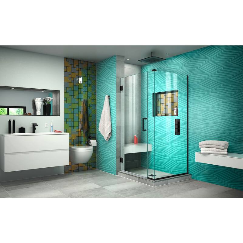 DreamLine Unidoor Plus 35 1/2 in. W x 30 3/8 in. D x 72 in. H Frameless Hinged Shower Enclosure - 30.38" x 35.5"