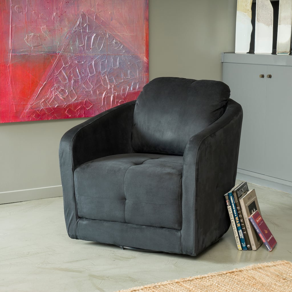 Concordia Microfiber Fabric Swivel Chair by Christopher Knight Home