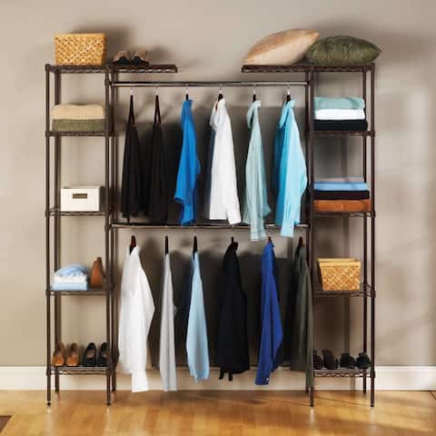 Closet Organizers Systems Online At Our Best Satin Bronze Expandable Closet Organizer System