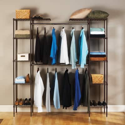 Satin Bronze Expandable Closet Organizer System