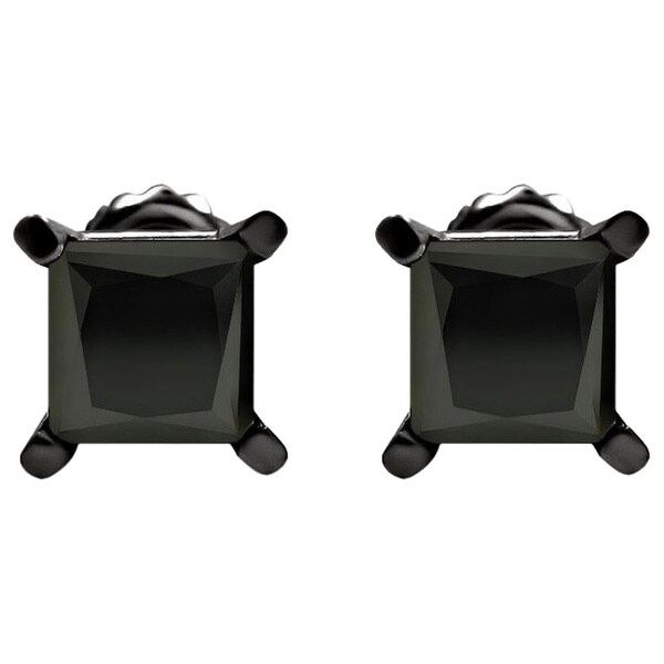 Shop Noori 14k Black Gold 1 4/5ct Black Diamond Princesscut Earrings