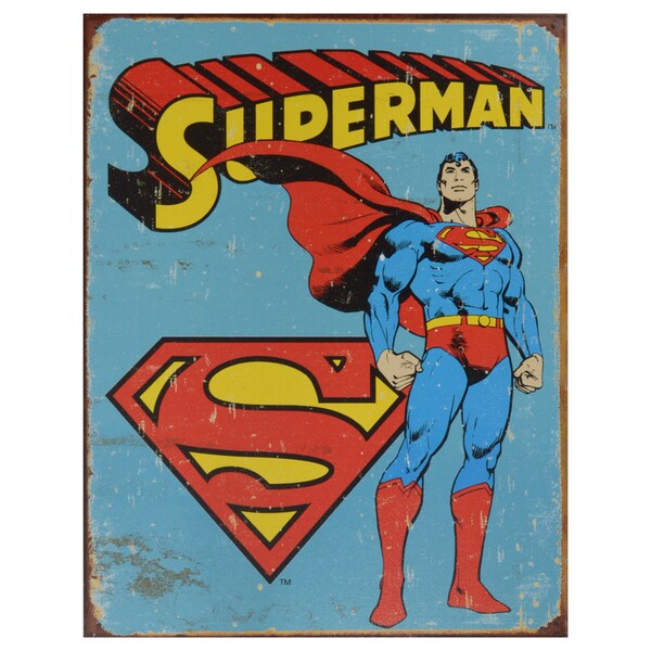 Vintage Metal Art 'Superman' Decorative Retro Tin Sign
