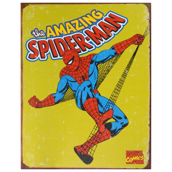 Vintage Metal Art 'Spiderman' Decorative Tin Sign