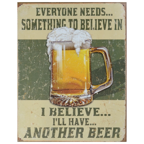 Vintage Metal Art Believe in Something Decorative Tin Sign