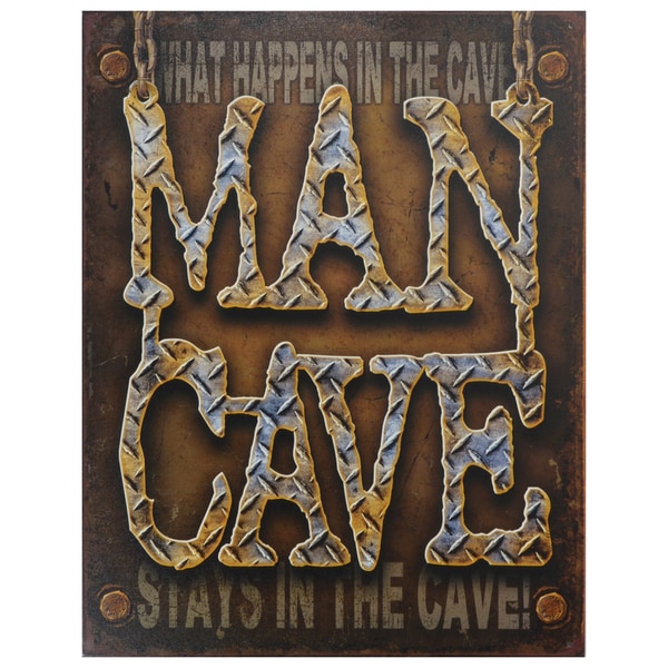 Vintage Metal Art 'Man Cave' Decorative Tin Sign