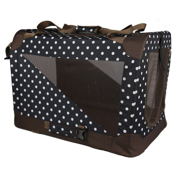 Pet Life 360-degree Vista View Polka Dot Soft Side Pet Carrier Crate