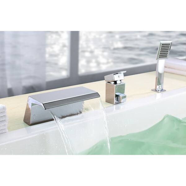 Shop Sumerian Polished Chrome Single Handle Deck Mount Bath Tub