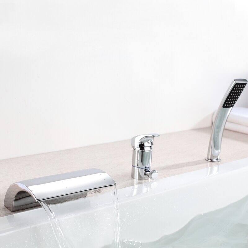 Sumerian Polished Chrome Single Handle Deck Mount Bath Tub Faucet