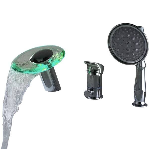 Shop Sumerain Led Thermal Waterfall Bathtub Faucet Free Shipping