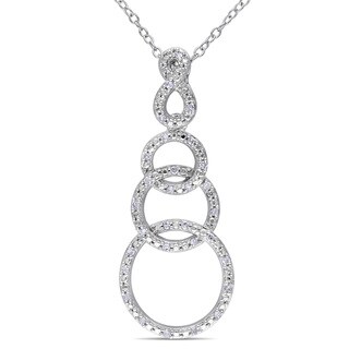 Haylee Jewels Sterling Silver 1/6ct TDW Diamond Circles Necklace (H-I ...