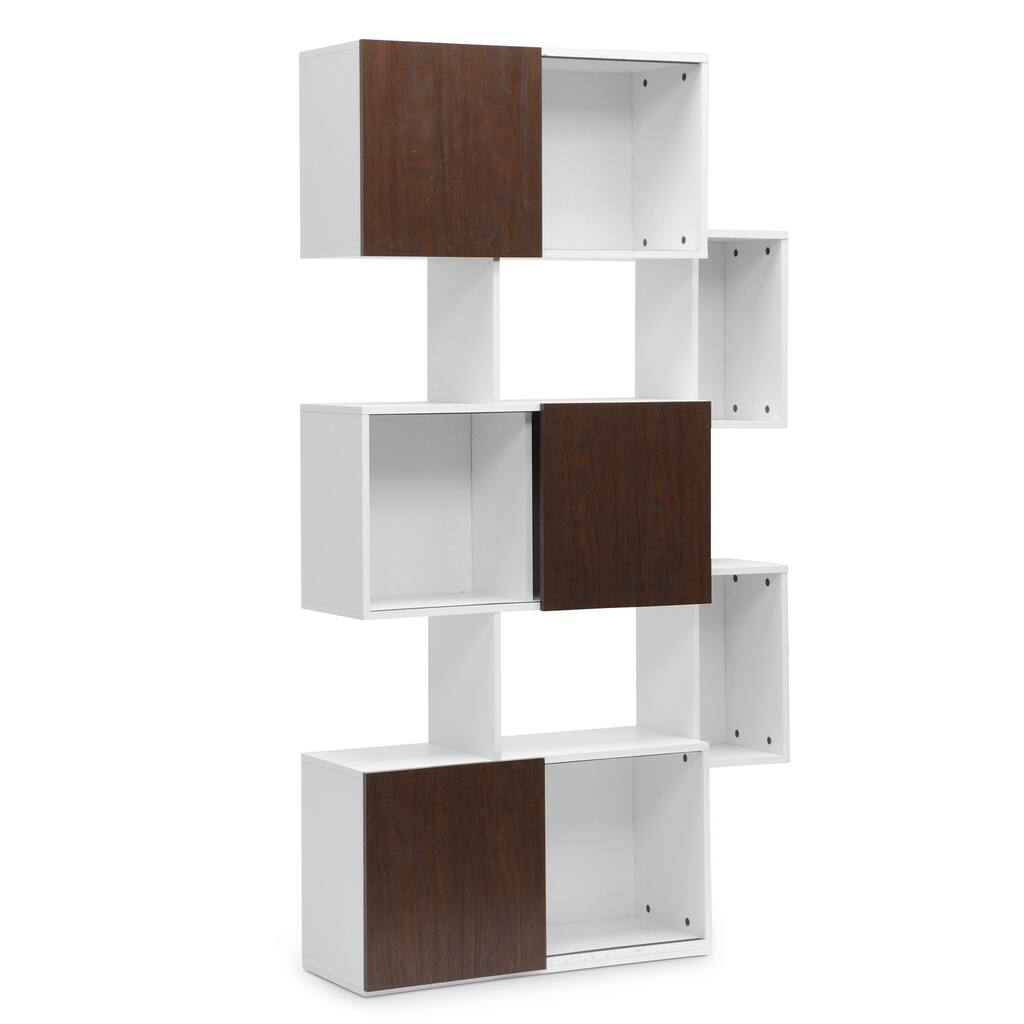 Baxton Studio Harriette White and Walnut Modern Bookshelf