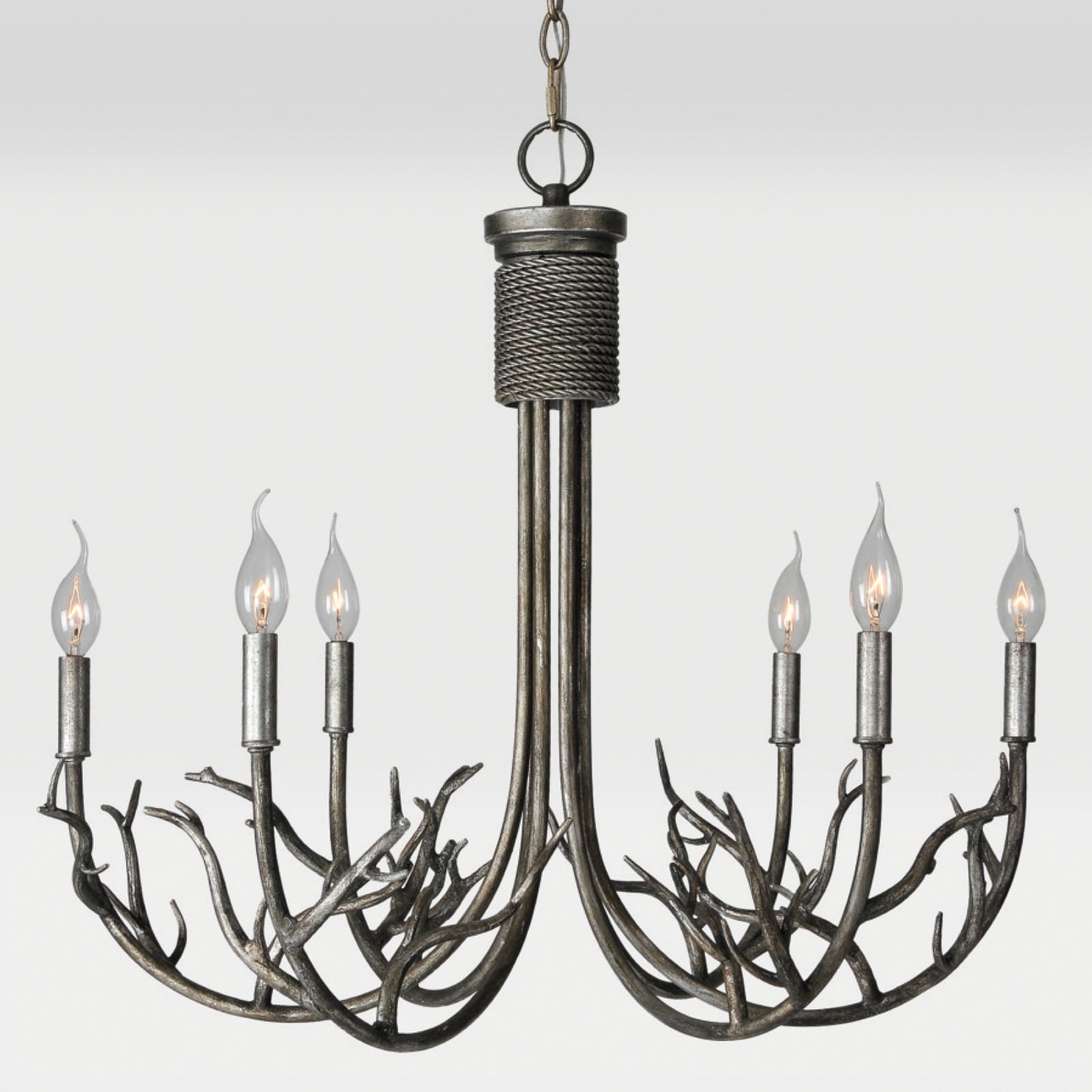 Synthesis 6 light Antique Steel Chandelier