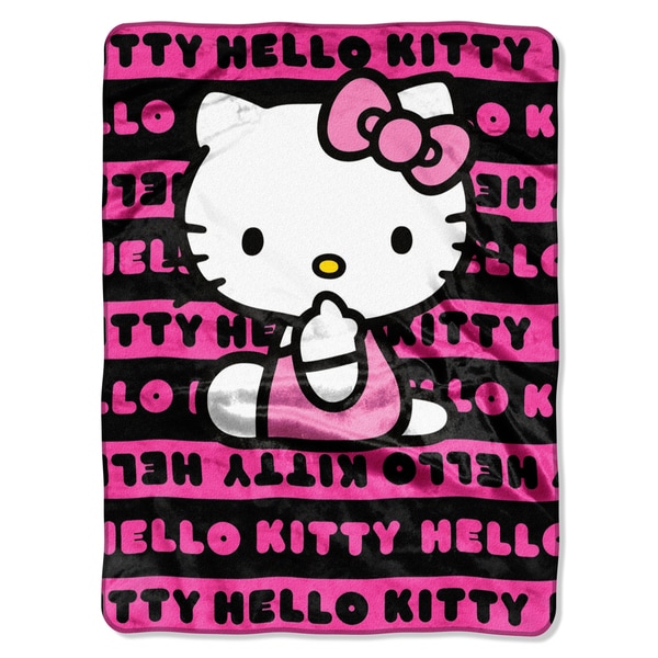 Shop Hello Kitty Pink Royal Plush Raschel Throw Blanket - Free Shipping ...