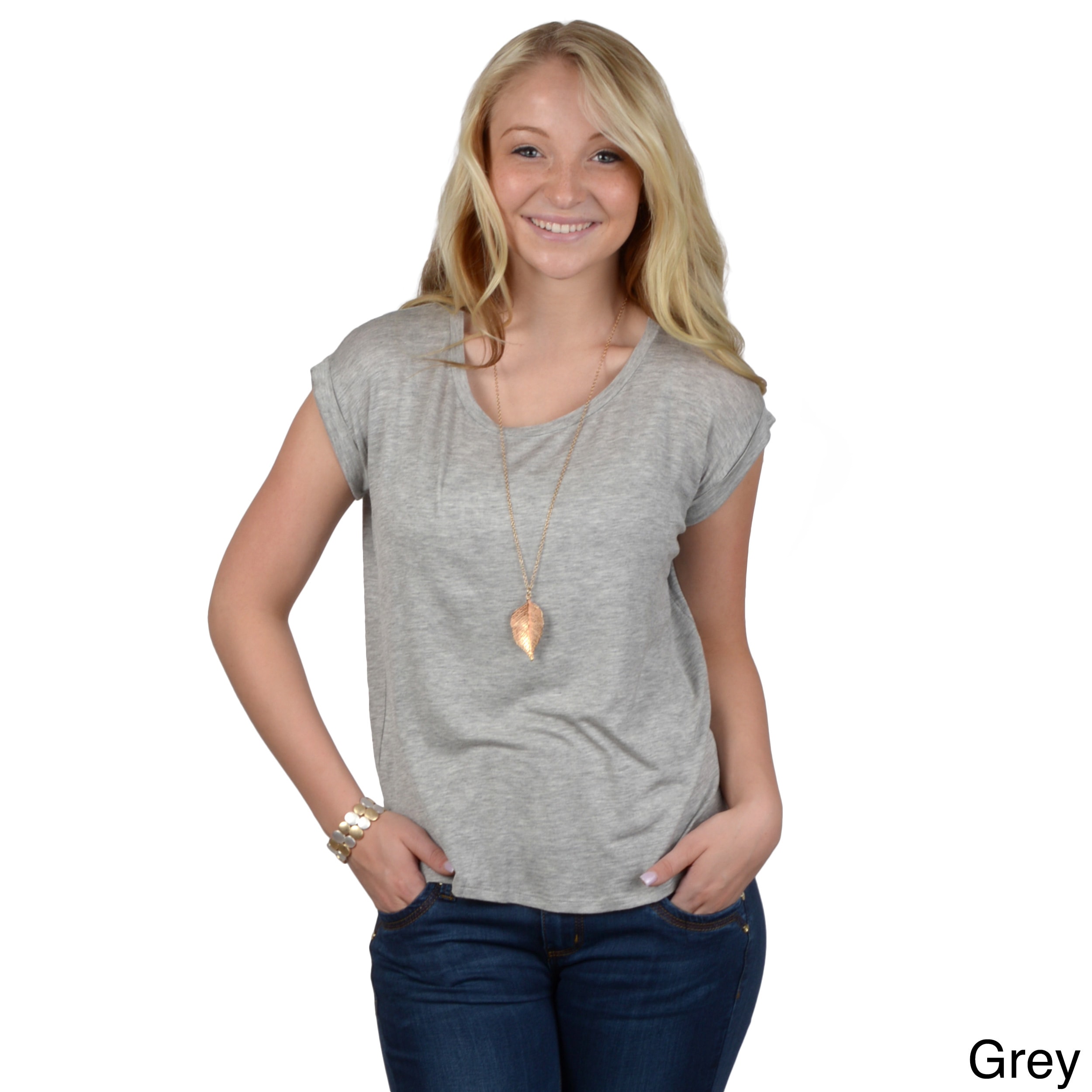 Hailey Jeans Co. Juniors Dropped Shoulder Hi lo Tee