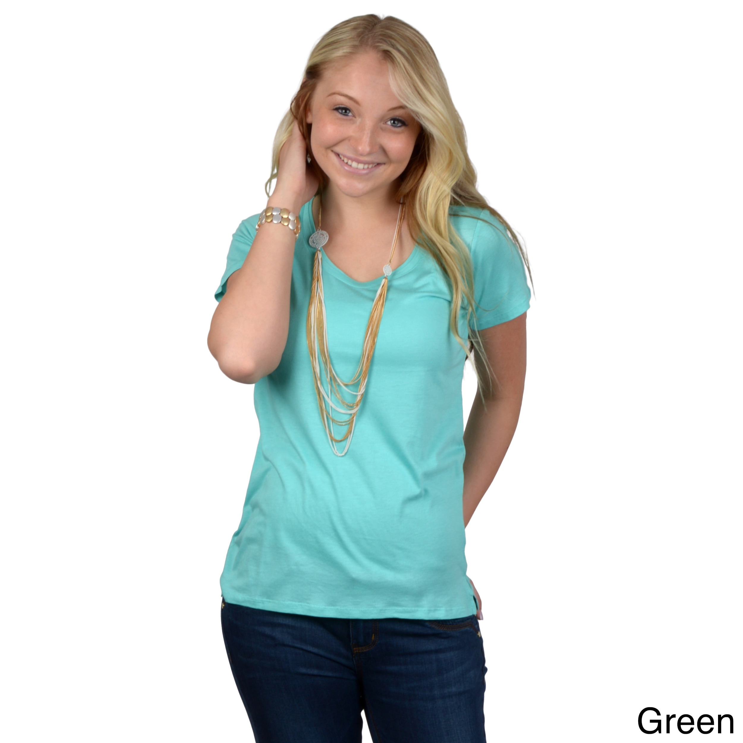 Hailey Jeans Co. Juniors Short sleeve Scoop Neck Tee