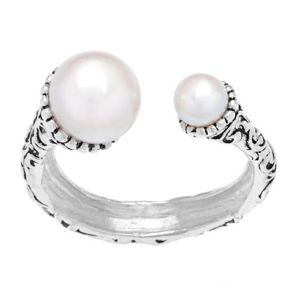 Annabelle Silver Overlay White Pearl Ring