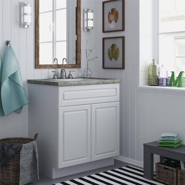 Shop Altra White Stipple 30-inch Bath Vanity Cabinet ...