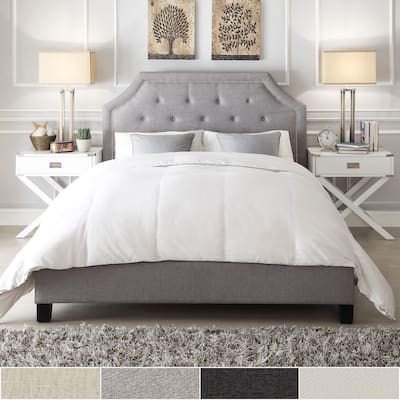 Grace Queen-size Button Tufted Arched Bridge Upholstered Bed by iNSPIRE Q Bold