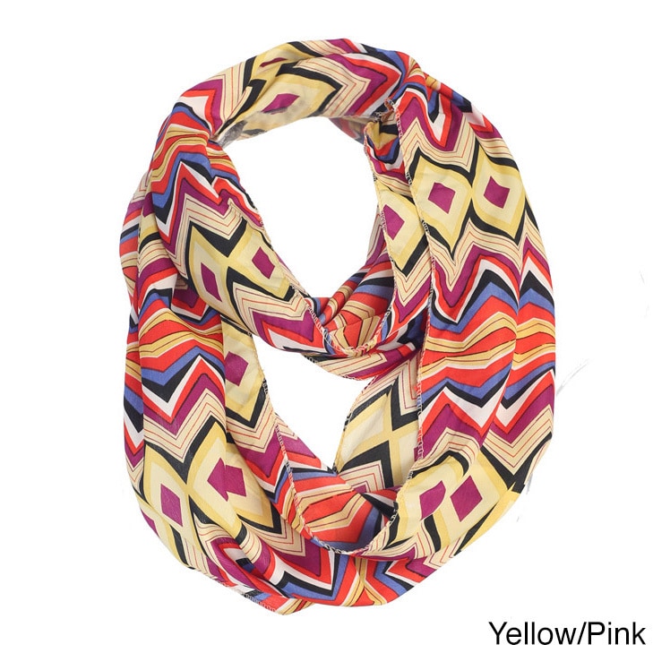 Womens Zig zag Print Infinity Scarf