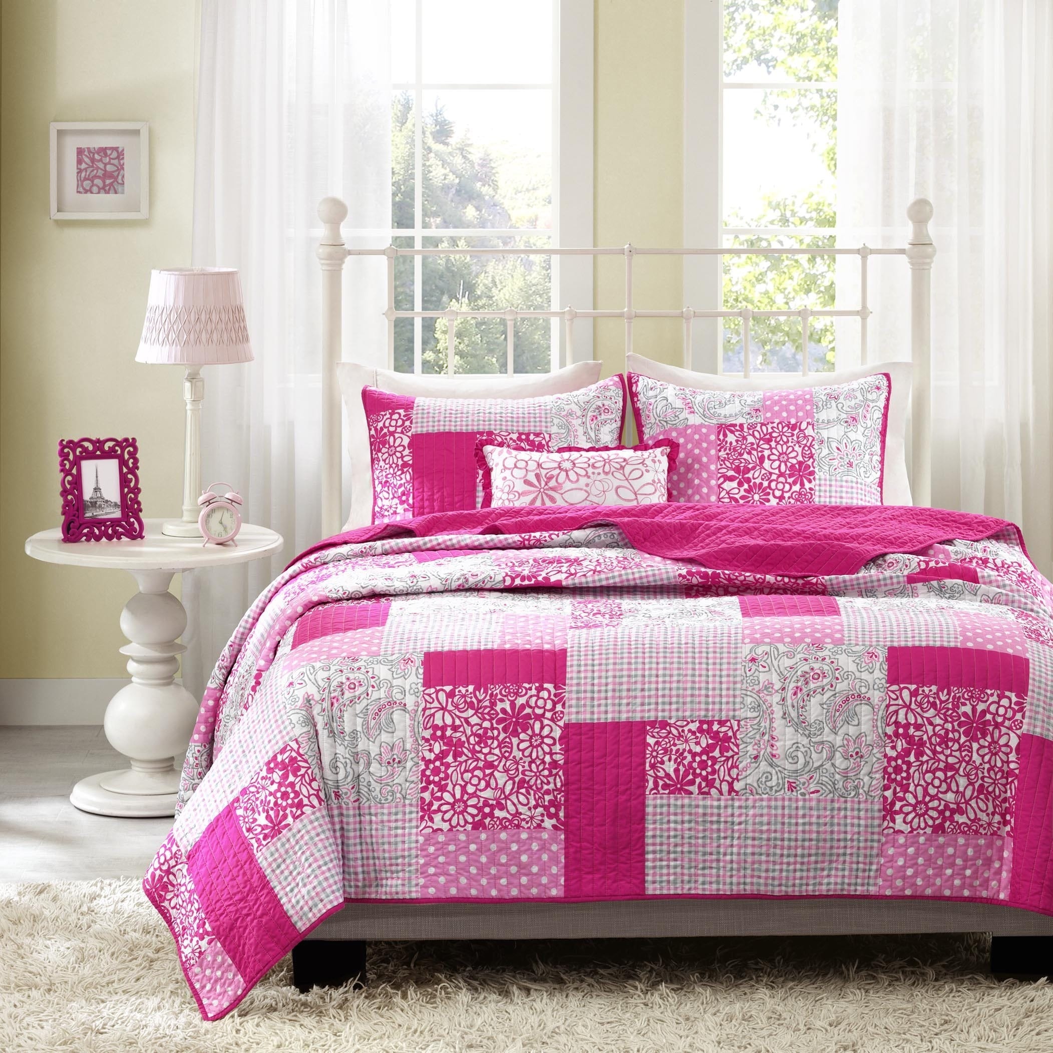 Shop Mi Zone May Pink Reversible Coverlet Set On Sale