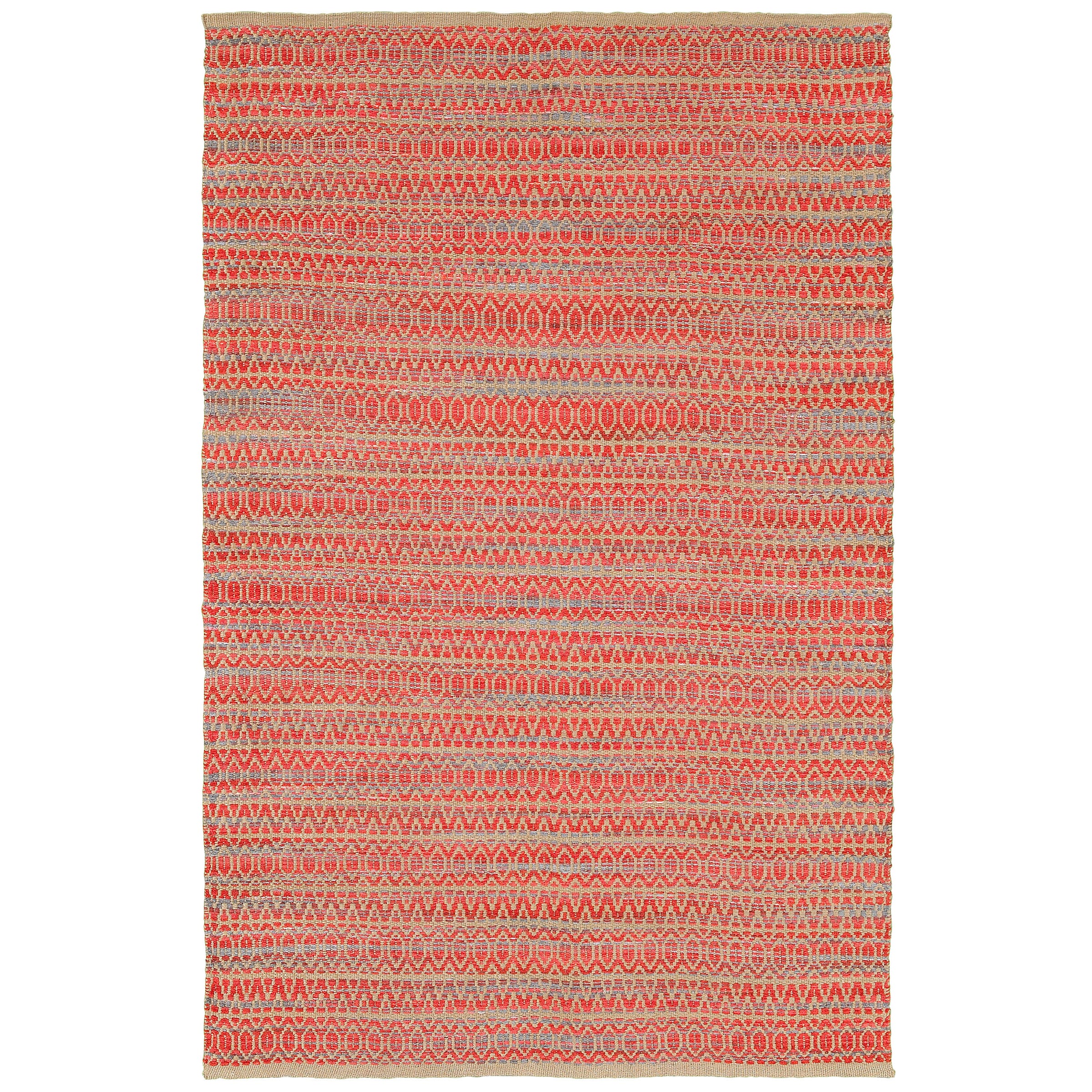 Flatweave Natural Fiber Red Rectangle (53 X 75)