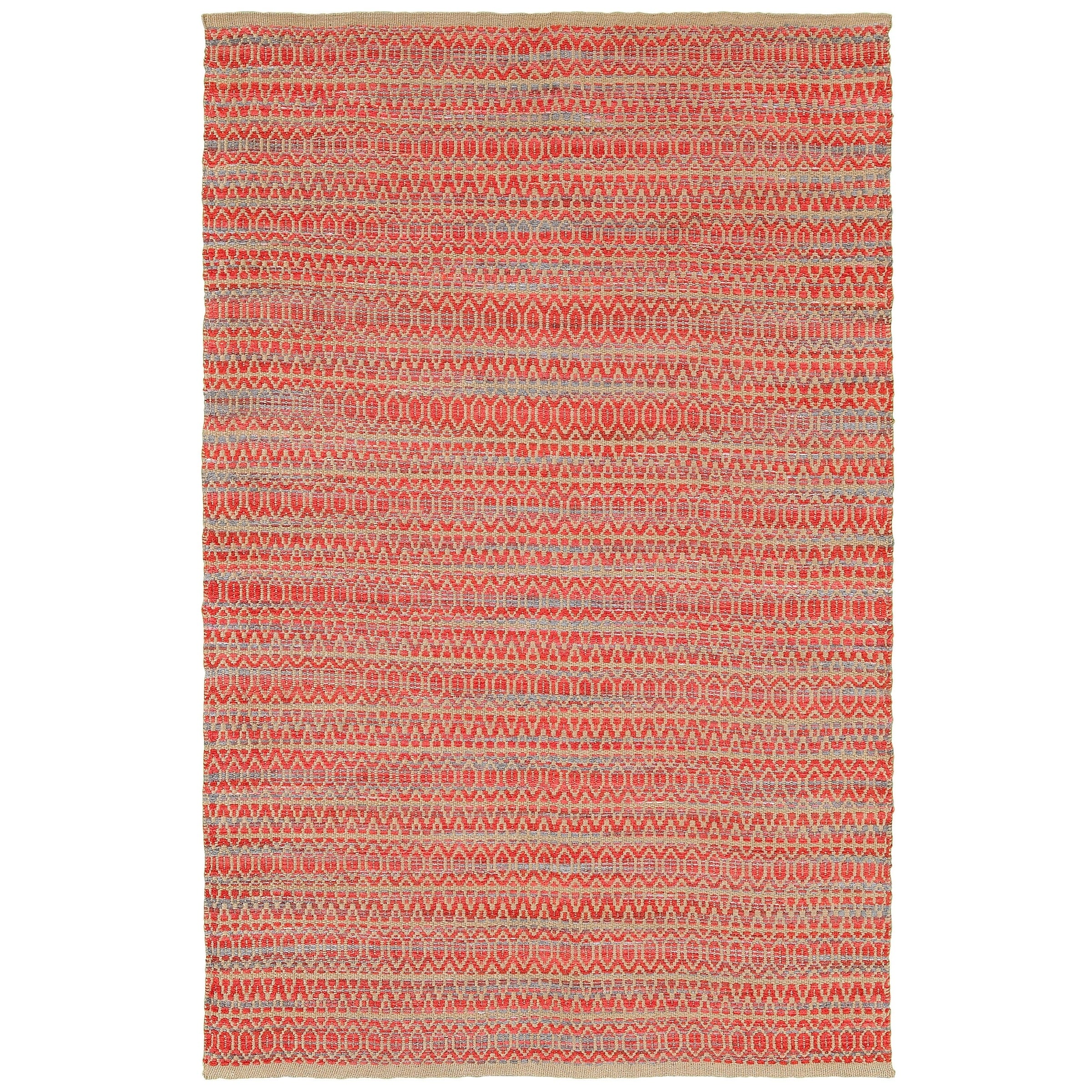 Flatweave Natural Fiber Red Rectangle (79 X 99)