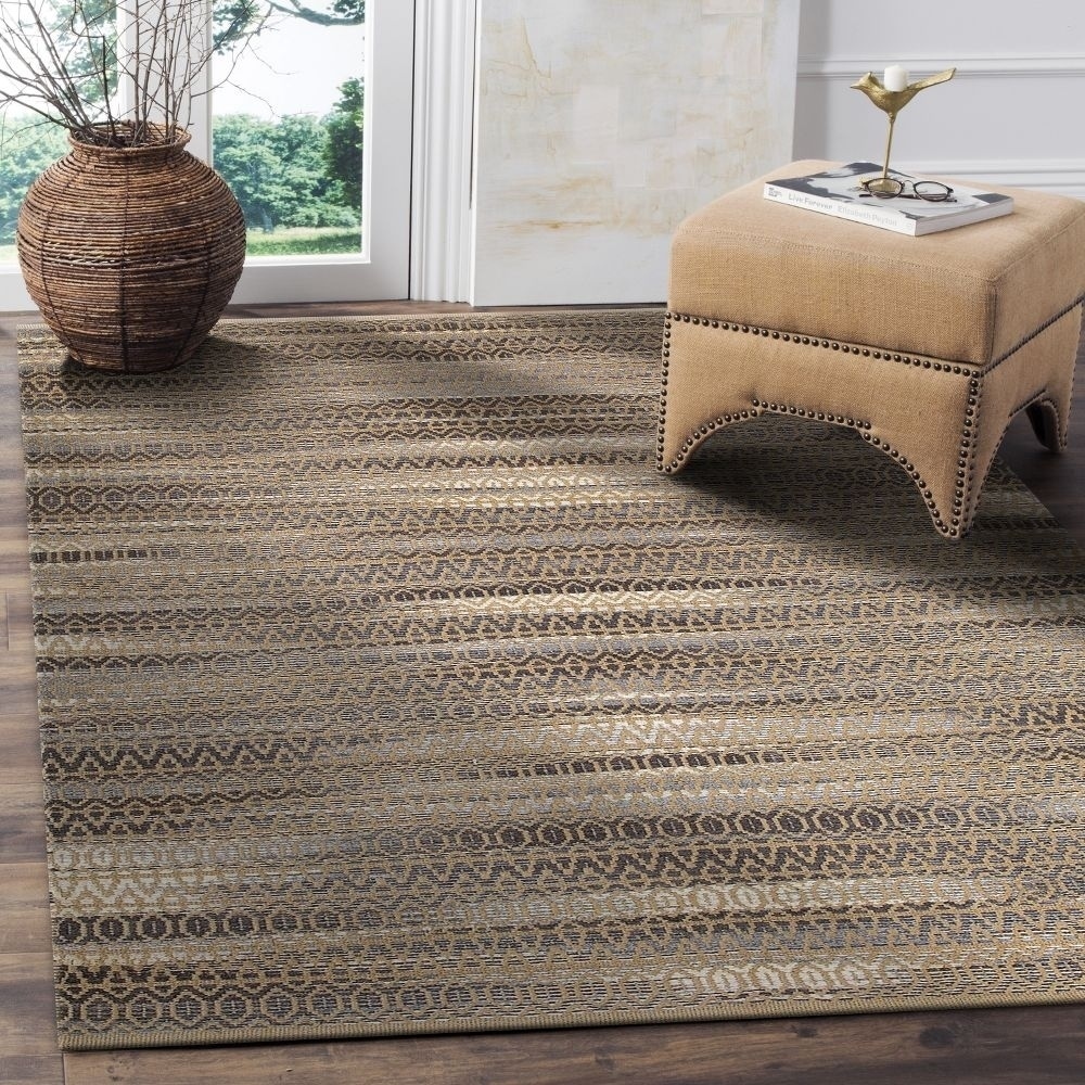 Flat Weave Natural Fiber Grey Rectangle (53 X 75)