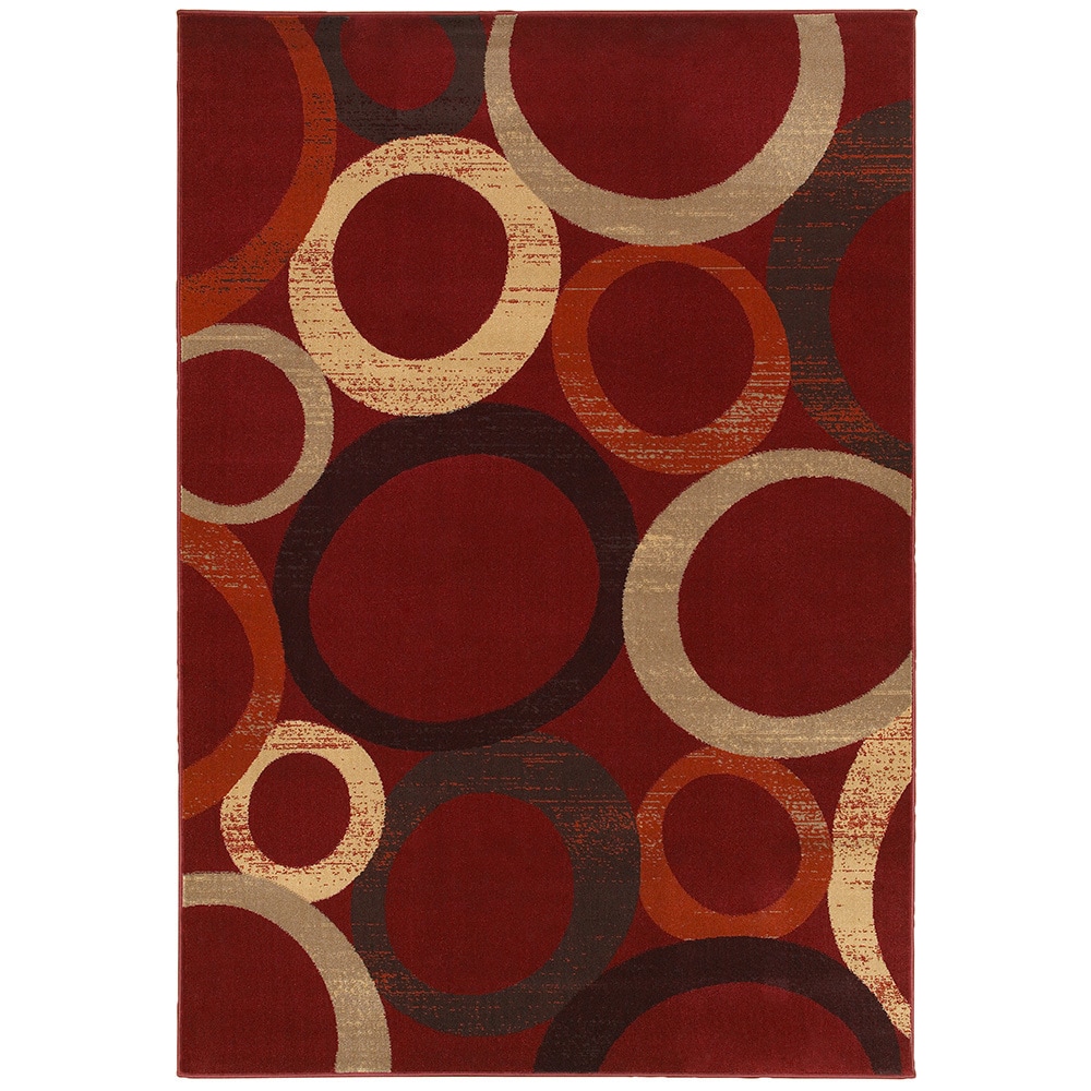 Lnr Home Adana Red Rectangle Plush Indoor Area Rug 53x 75