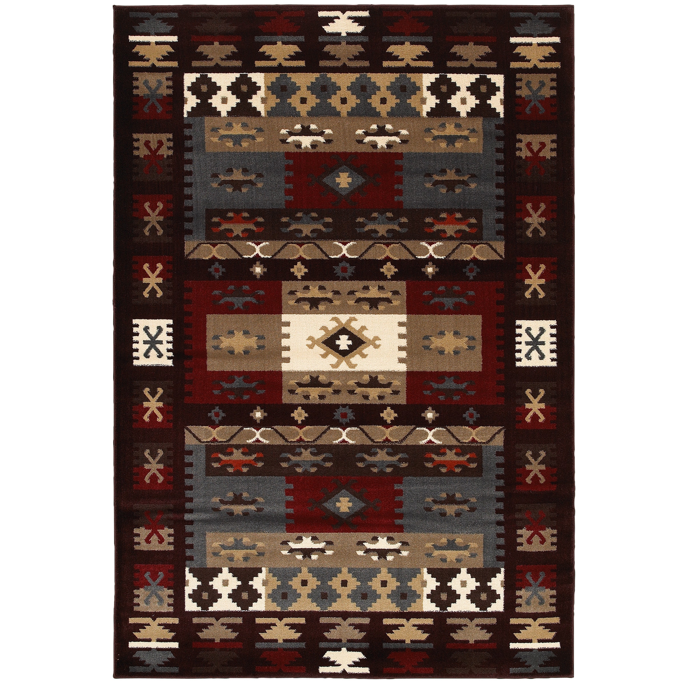 Lnr Home Adana Burgundy Rectangle Plush Indoor Area Rug 53x 75