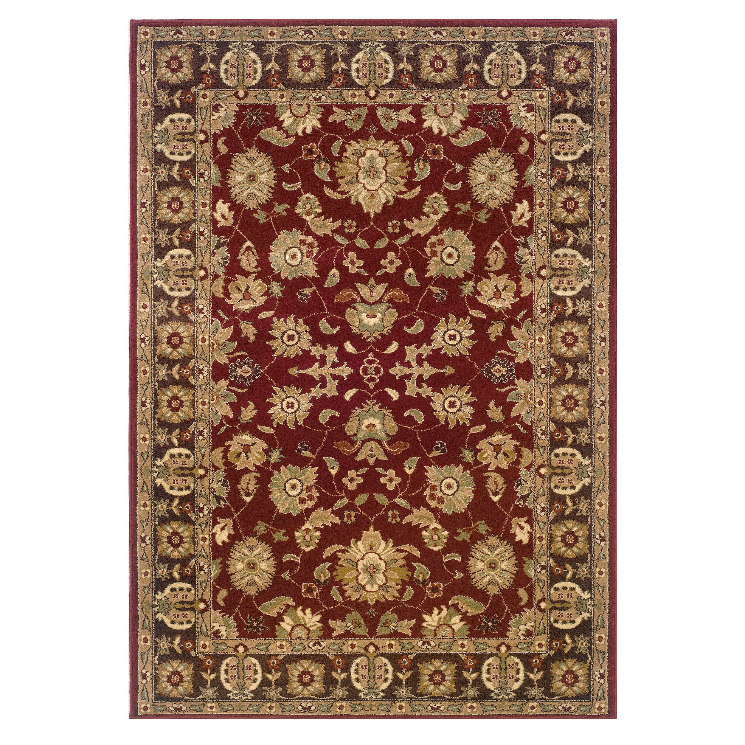 Lnr Home Adana Red/brown Plush Indoor Rectangle Area Rug 92 X 126