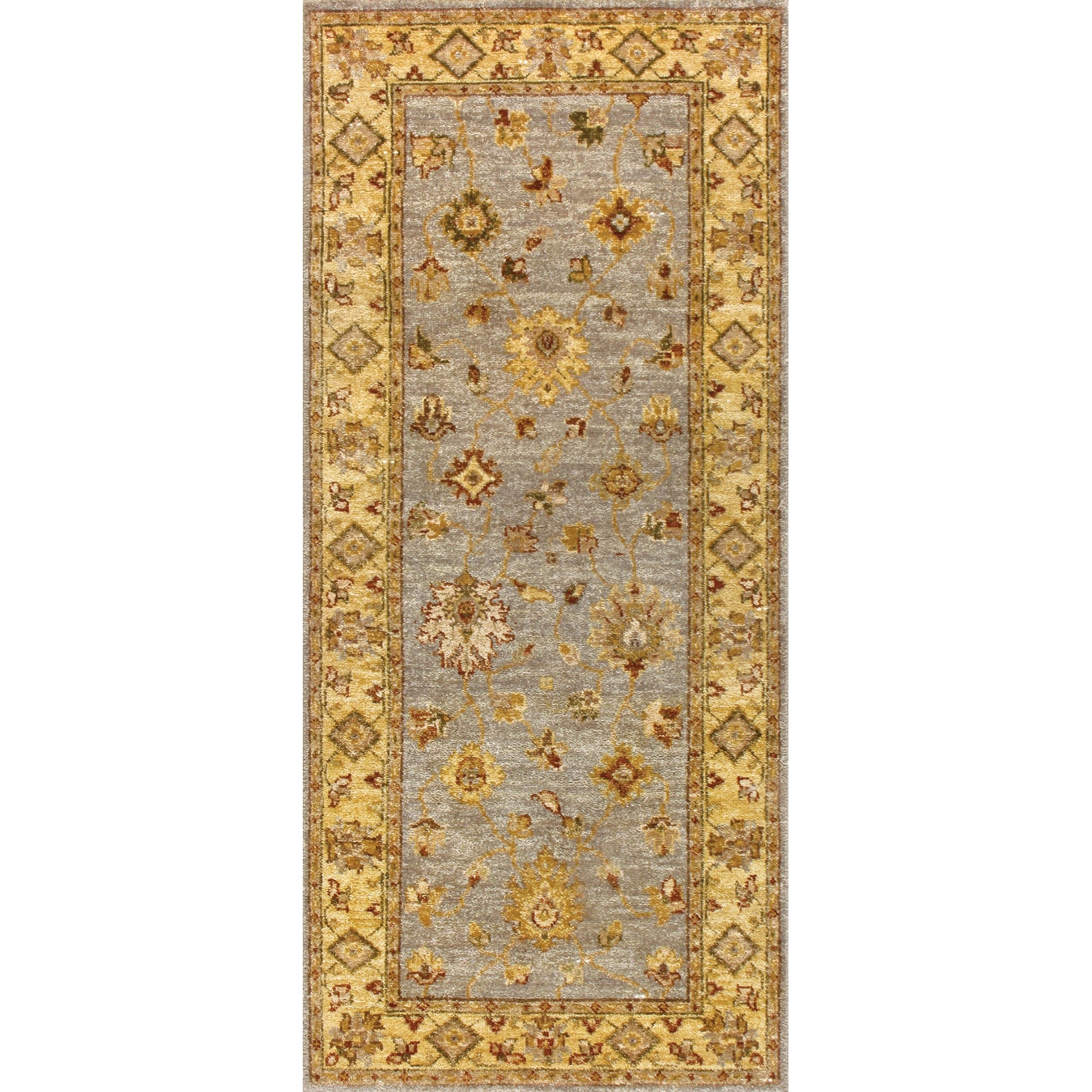 Hand Knotted Ziegler Blue Beige Vegetable Dyes Wool Rug 10212 (26 X 12)