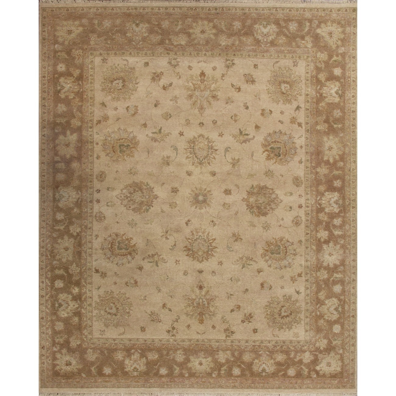 Hand Knotted Ziegler Beige Camel Vegetable Dyes Wool Rug (9 X 12)