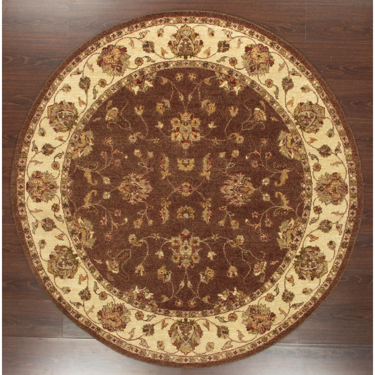 Hand Knotted Ziegler Brown Beige Vegetable Dyes Wool Rug 10243 (8 X 8)