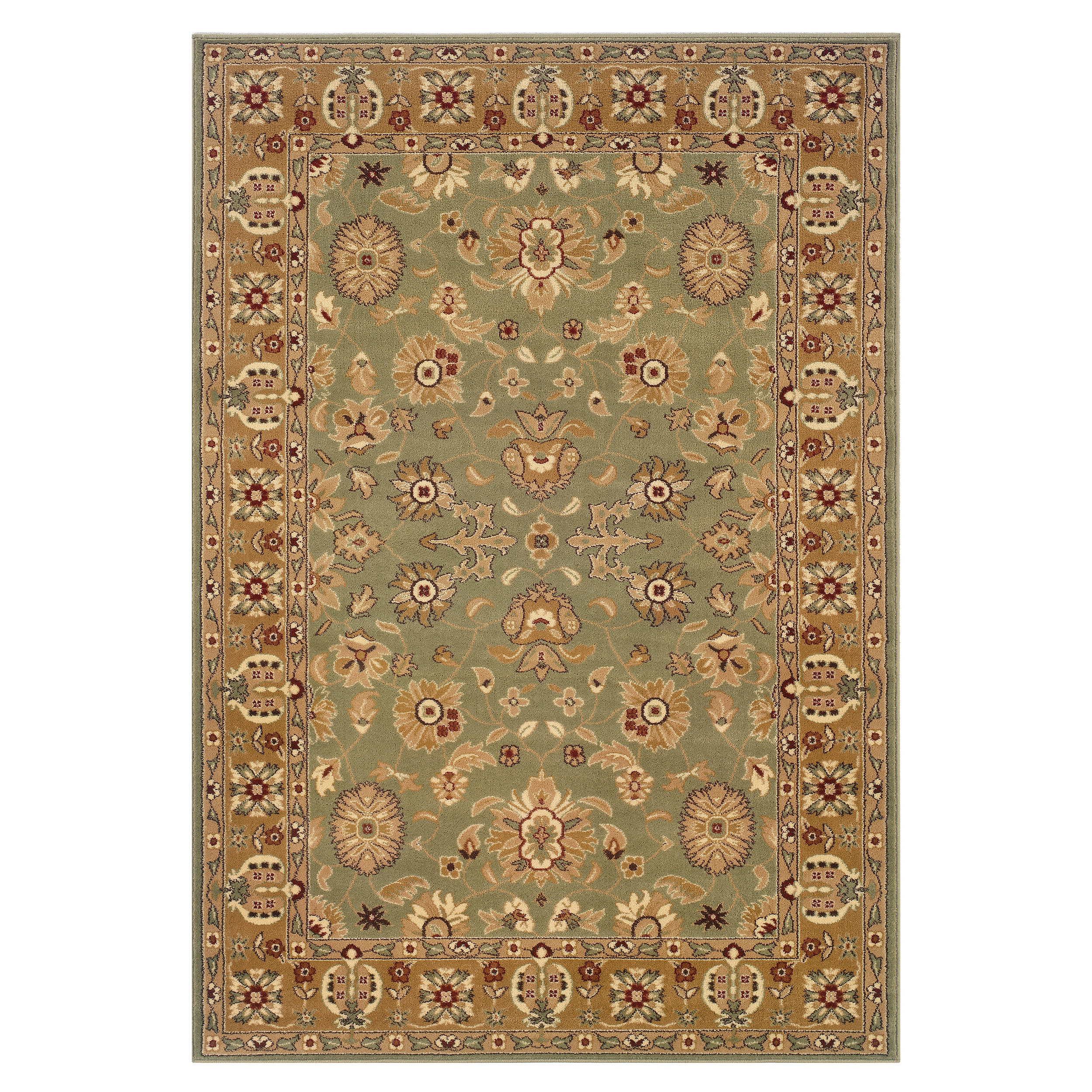 Lnr Home Adana Green Plush Indoor Rectangle Area Rug 92 X 126