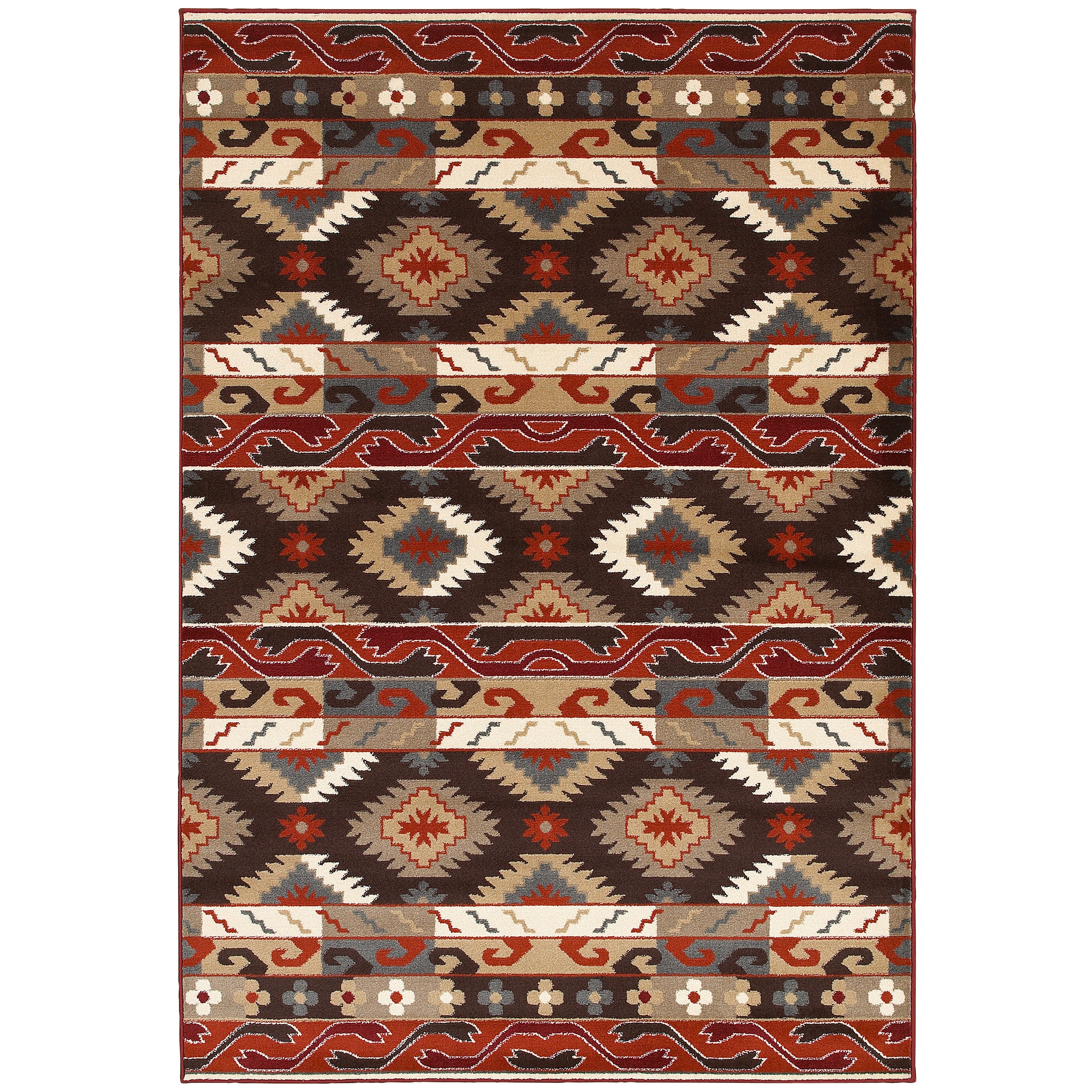 Lnr Home Adana Brown Plush Indoor Rectangle Area Rug 79 X 99