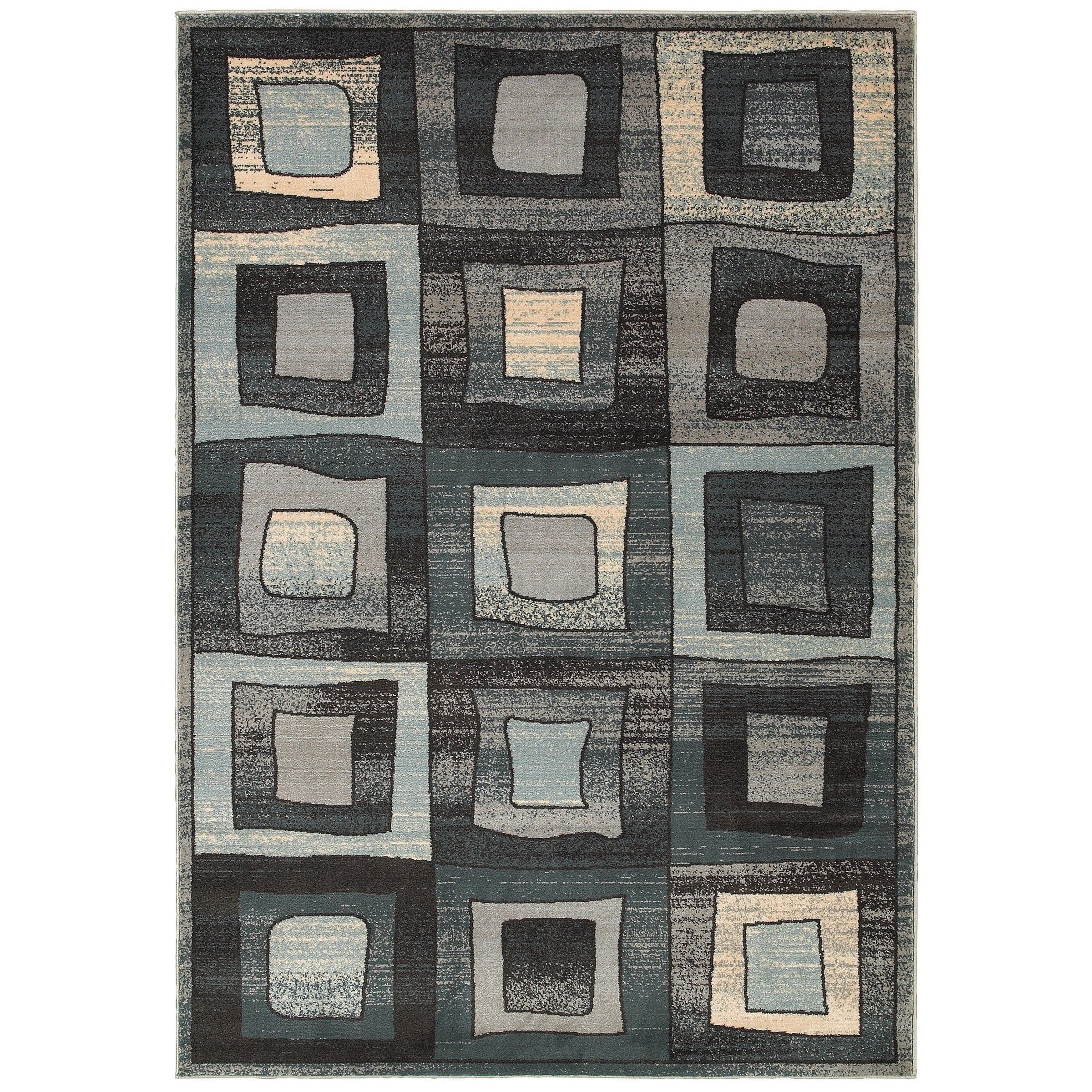 Lnr Home Adana Blue Plush Indoor Rectangle Area Rug 79 X 99