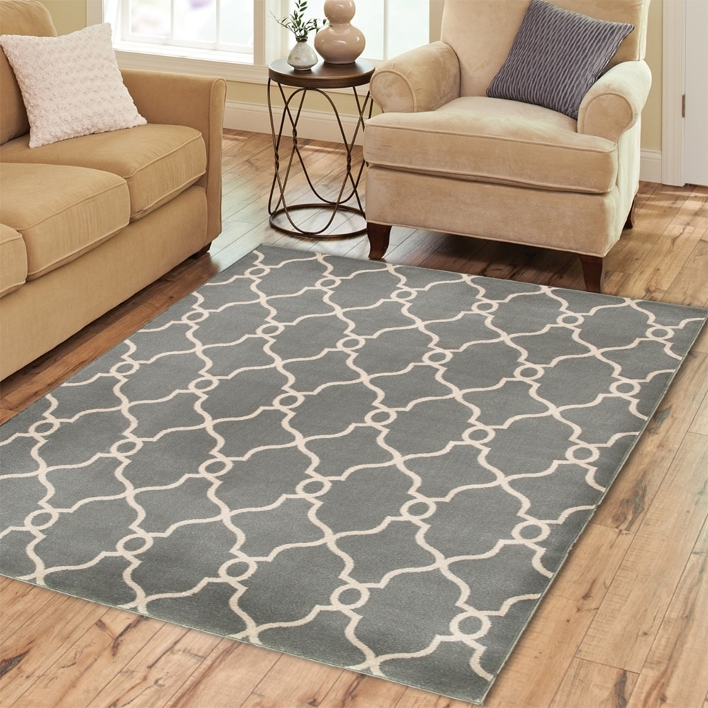 Lnr Home Adana Gray Rectangle Plush Indoor Area Rug 19x 29