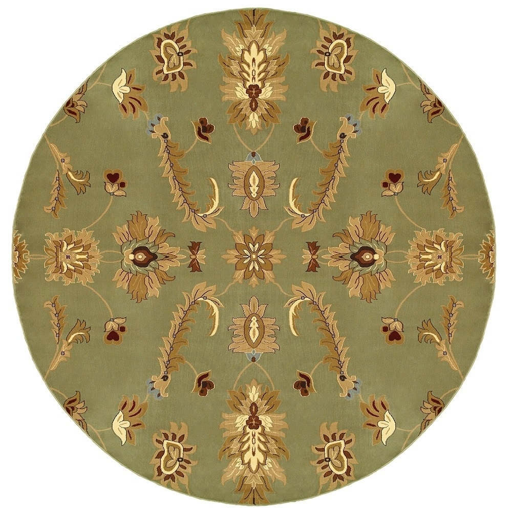 Lnr Home Adana Green Round Plush Indoor Area Rug 91 X 91