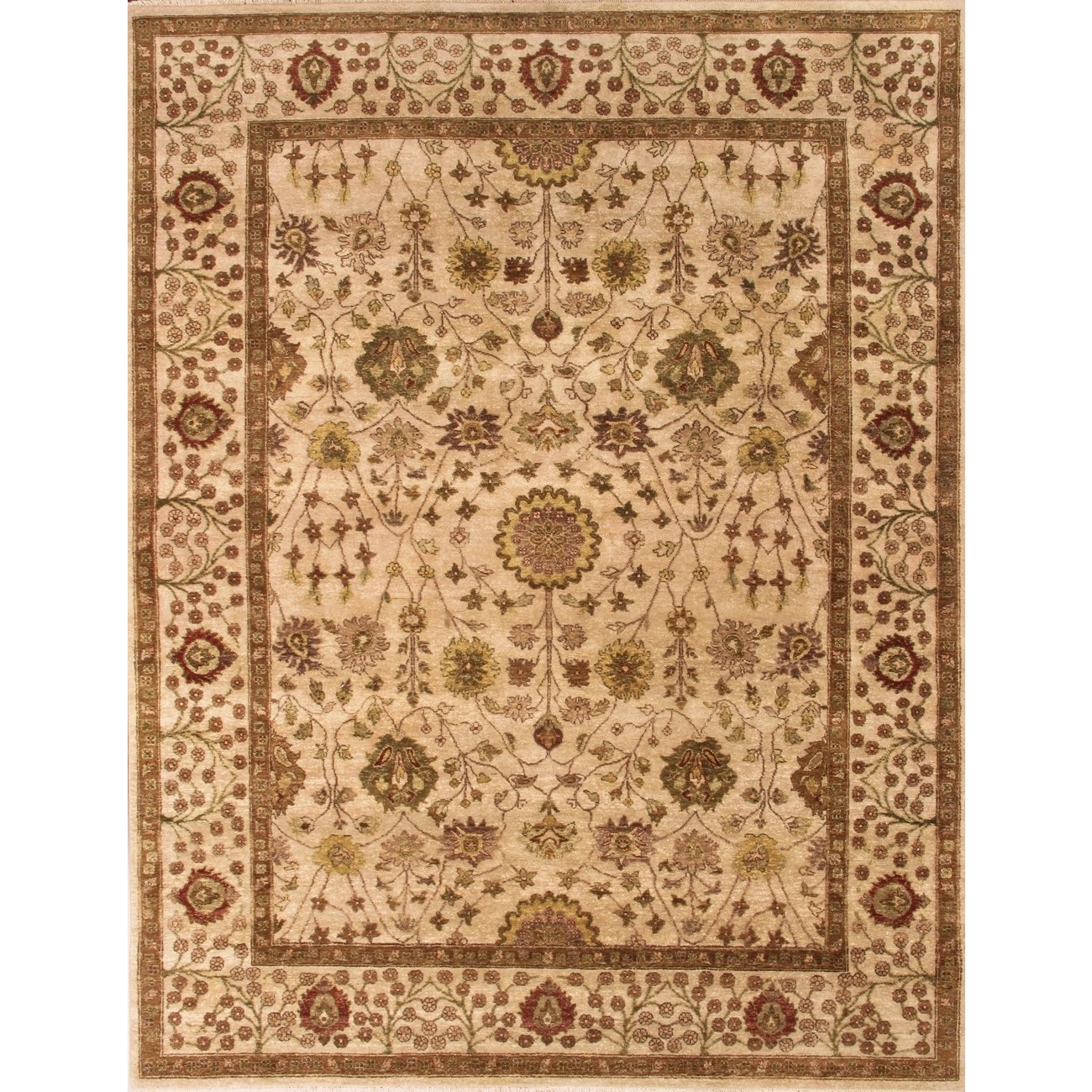 Hand Knotted Ziegler Beige Vegetable Dyes Wool Rug (8 X 10)