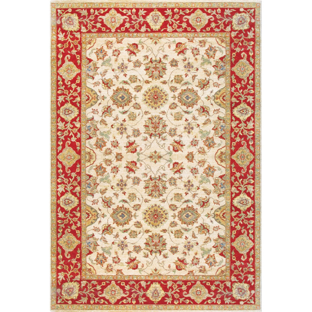 Hand Knotted Ziegler Beige Rust Vegetable Dyes Wool Rug (9 X 12)